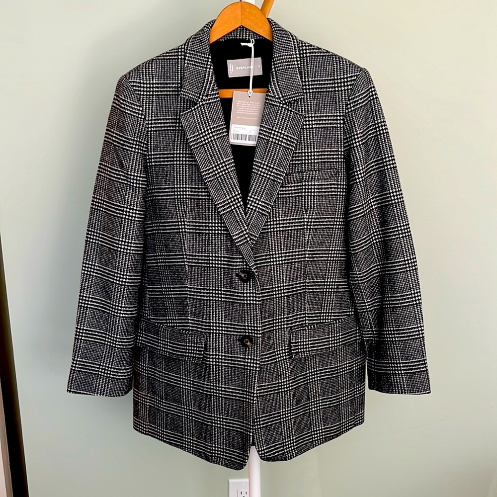 NWT Everlane Oversized Wool Blazer - Glen Plaid